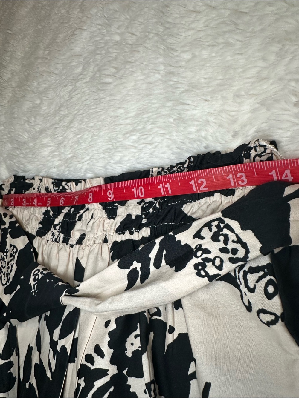 Anthropologie Somerset Black White Floral Belted Mini Skirt Size M - Picture 8 of 9